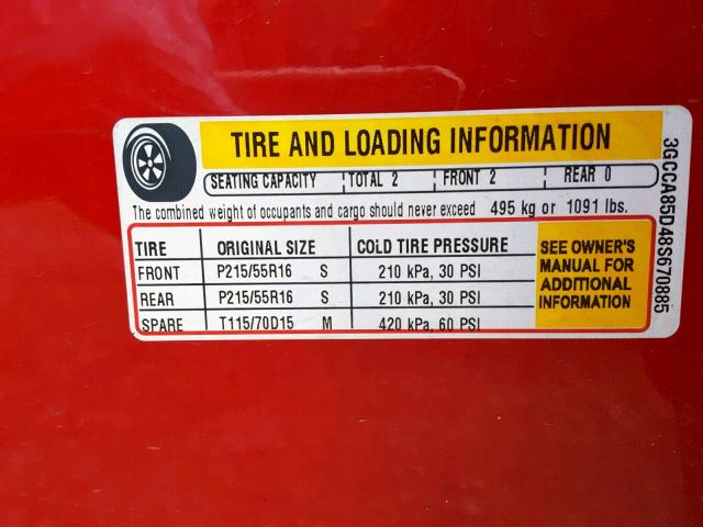 3GCCA85D48S670885 - 2008 CHEVROLET HHR PANEL RED photo 10