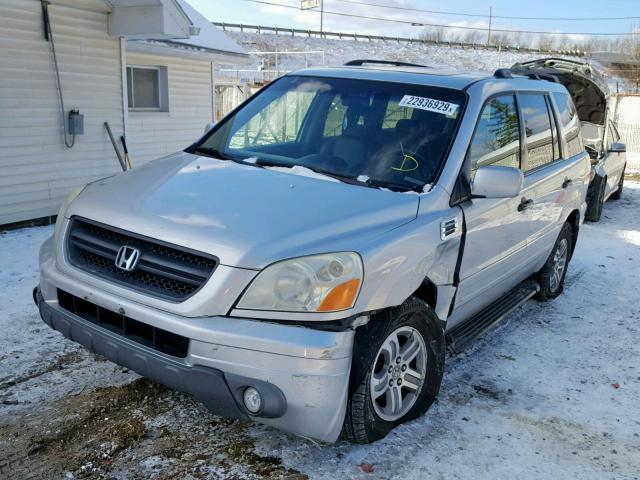 2HKYF18705H546512 - 2005 HONDA PILOT EXL SILVER photo 2