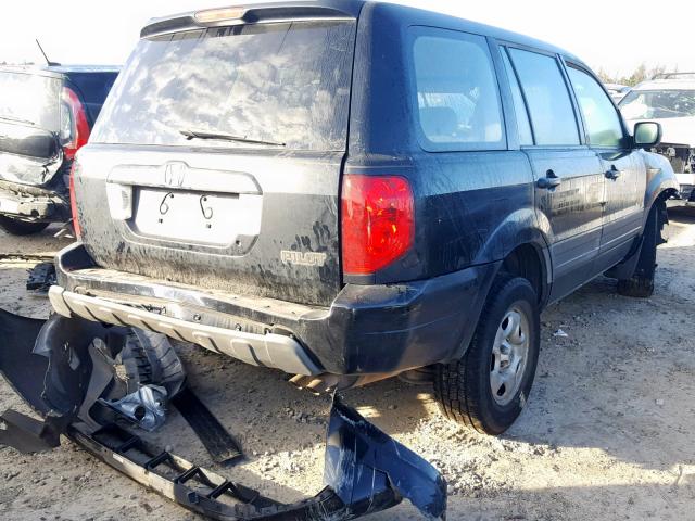 2HKYF18125H549956 - 2005 HONDA PILOT LX BLACK photo 4