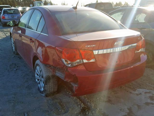 1G1PF5S95B7278689 - 2011 CHEVROLET CRUZE LT MAROON photo 3