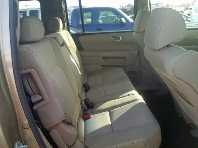 5FNYF48239B034334 - 2009 HONDA PILOT LX GOLD photo 6