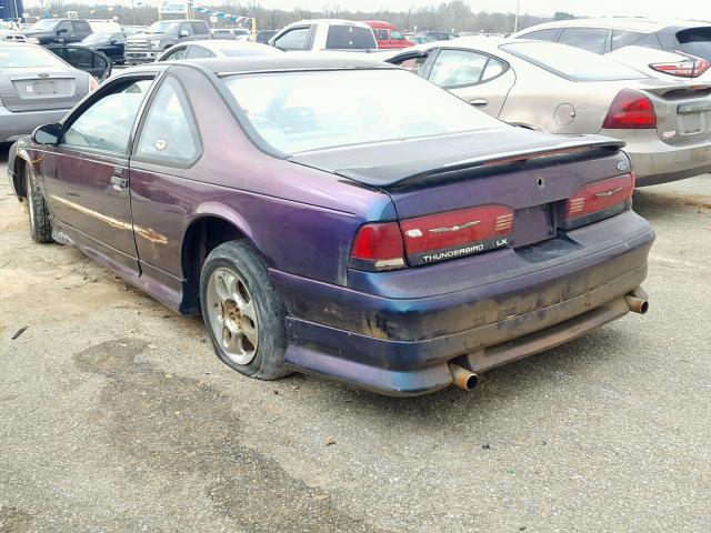 1FALP62W6RH113159 - 1994 FORD THUNDERBIR PURPLE photo 3