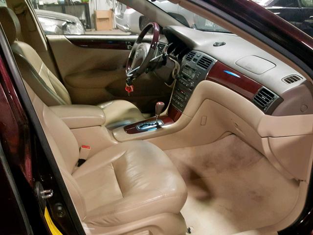 JTHBF30G330142626 - 2003 LEXUS ES 300 BURGUNDY photo 5