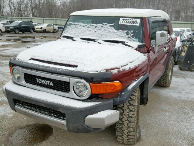 JTEBU11F18K031095 - 2008 TOYOTA FJ CRUISER BURGUNDY photo 2