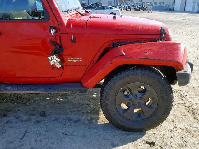 1C4AJWBG9EL325363 - 2014 JEEP WRANGLER S RED photo 9