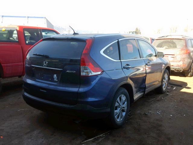 2HKRM4H76EH684051 - 2014 HONDA CR-V EXL BLUE photo 4