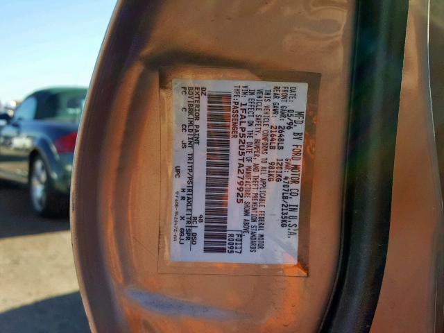 1FALP52U5TA279925 - 1996 FORD TAURUS GL BROWN photo 10