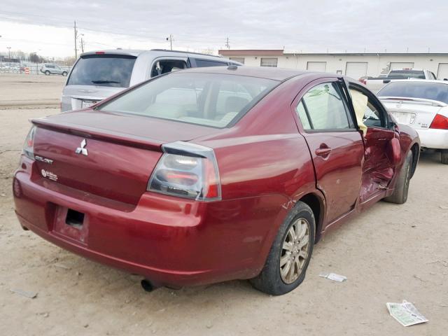 4A3AB56F67E021761 - 2007 MITSUBISHI GALANT ES BURGUNDY photo 4