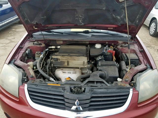 4A3AB56F67E021761 - 2007 MITSUBISHI GALANT ES BURGUNDY photo 7