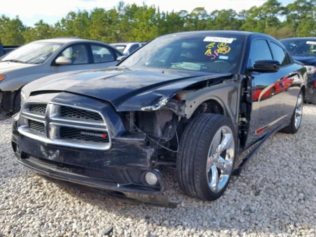 2C3CDXHG7EH105377 - 2014 DODGE CHARGER SX BLACK photo 2