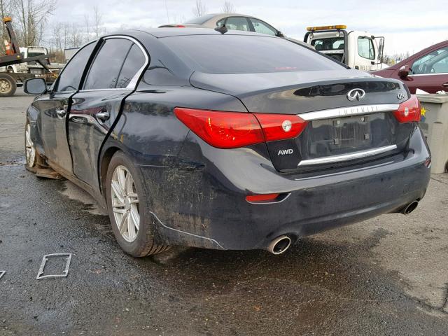 JN1BV7ARXEM699060 - 2014 INFINITI Q50 BASE BLACK photo 3