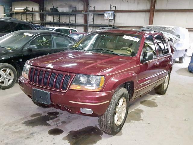 1J4GW68N5XC528586 - 1999 JEEP GRAND CHER MAROON photo 2