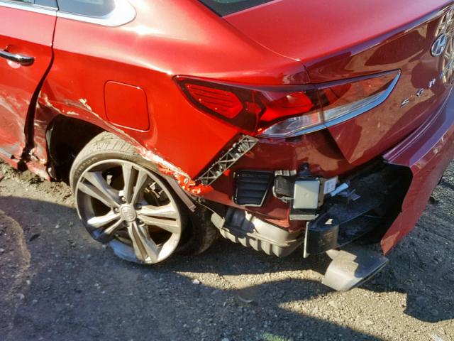 5NPE34AF0JH692000 - 2018 HYUNDAI SONATA SPO RED photo 9