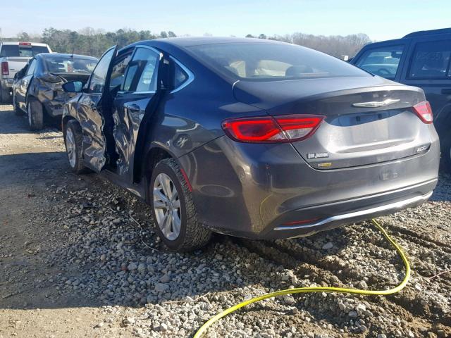 1C3CCCAB9FN637250 - 2015 CHRYSLER 200 LIMITE GRAY photo 3