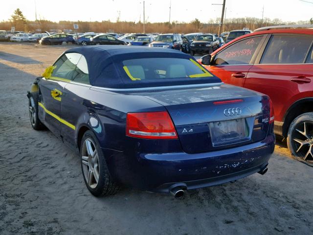 WAUDF48H57K030656 - 2007 AUDI A4 2.0T CA BLUE photo 3