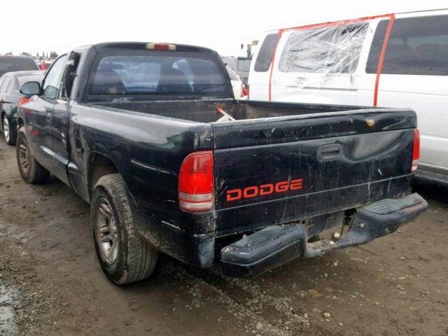 1B7GL22X8XS139528 - 1999 DODGE DAKOTA BLACK photo 3