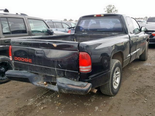 1B7GL22X8XS139528 - 1999 DODGE DAKOTA BLACK photo 4