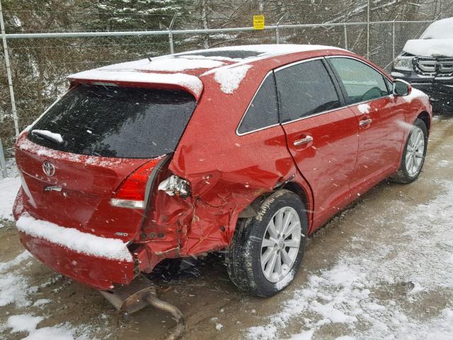 4T3BA3BB0AU013804 - 2010 TOYOTA VENZA BASE RED photo 4