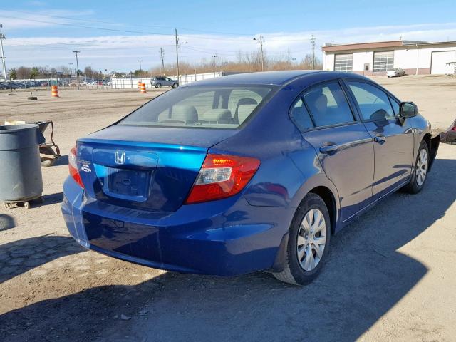 19XFB2F59CE063354 - 2012 HONDA CIVIC LX BLUE photo 4