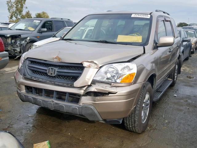 2HKYF18644H613988 - 2004 HONDA PILOT EXL ოქროსფერი ფოტო 2