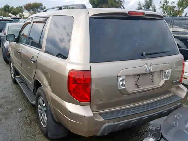 2HKYF18644H613988 - 2004 HONDA PILOT EXL ოქროსფერი ფოტო 3