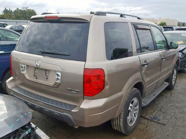 2HKYF18644H613988 - 2004 HONDA PILOT EXL ოქროსფერი ფოტო 4