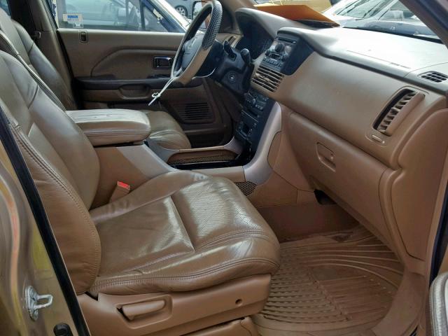 2HKYF18644H613988 - 2004 HONDA PILOT EXL ოქროსფერი ფოტო 5