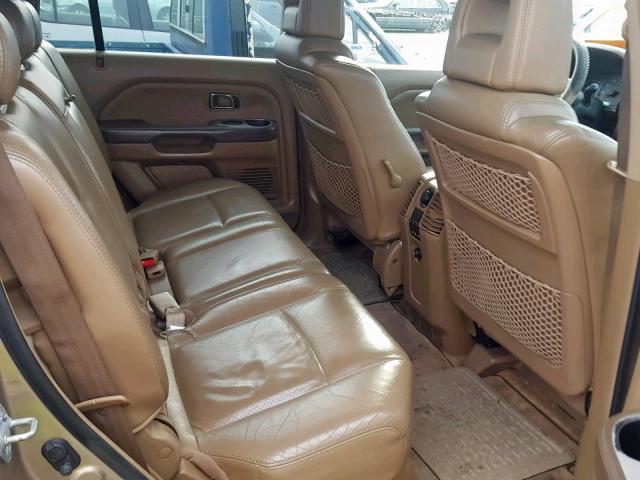 2HKYF18644H613988 - 2004 HONDA PILOT EXL ოქროსფერი ფოტო 6
