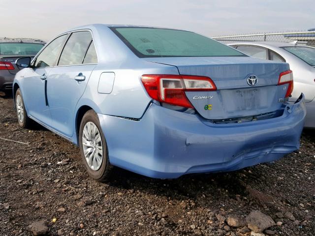 4T1BD1FK3CU055532 - 2012 TOYOTA CAMRY HYBR 蓝色 照片 3