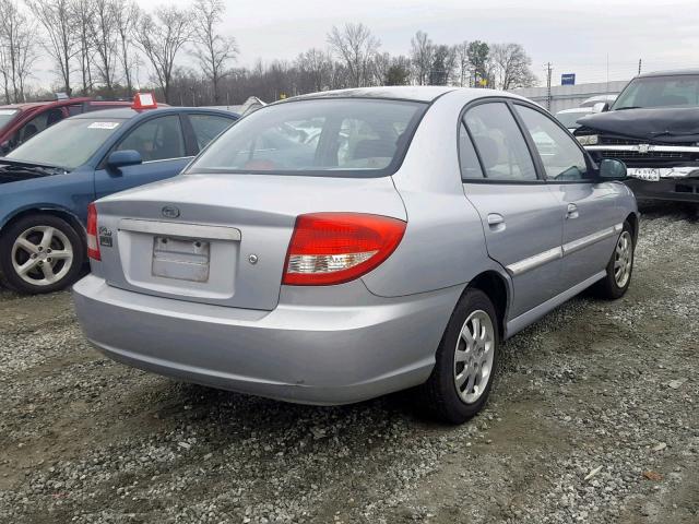 KNADC125756399630 - 2005 KIA RIO SILVER photo 4