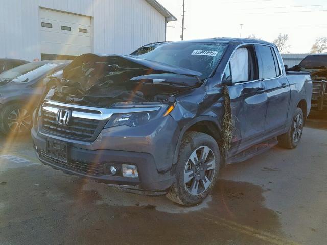 5FPYK3F59KB002875 - 2019 HONDA RIDGELINE GRAY photo 2