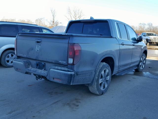 5FPYK3F59KB002875 - 2019 HONDA RIDGELINE GRAY photo 4