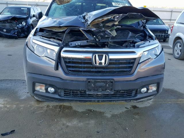 5FPYK3F59KB002875 - 2019 HONDA RIDGELINE GRAY photo 9