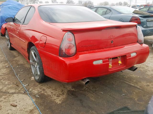 2G1WX15K229142387 - 2002 CHEVROLET MONTE CARL RED photo 3