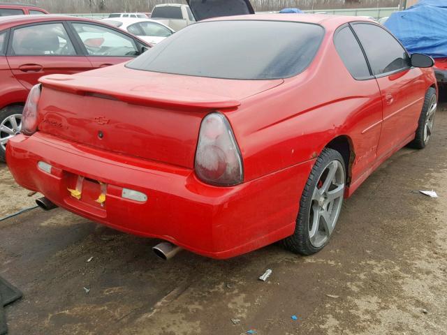 2G1WX15K229142387 - 2002 CHEVROLET MONTE CARL RED photo 4