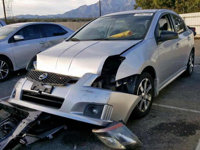 3N1AB6AP3CL763380 - 2012 NISSAN SENTRA 2.0 SILVER photo 2