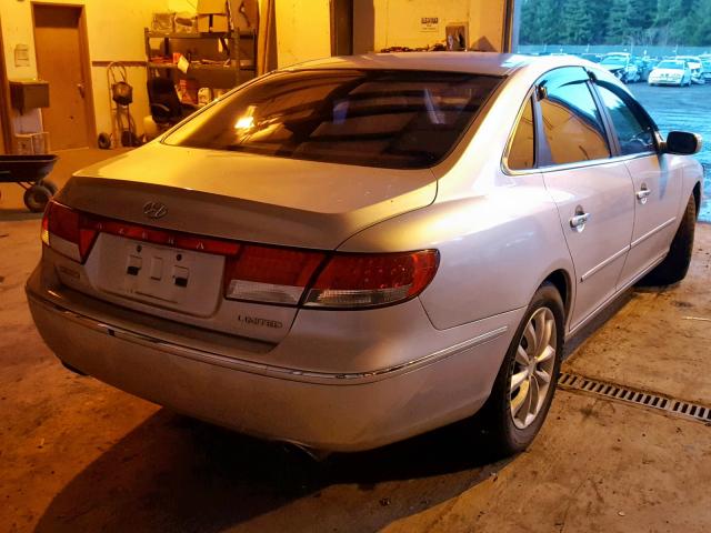 KMHFC46F57A178183 - 2007 HYUNDAI AZERA SE SILVER photo 4