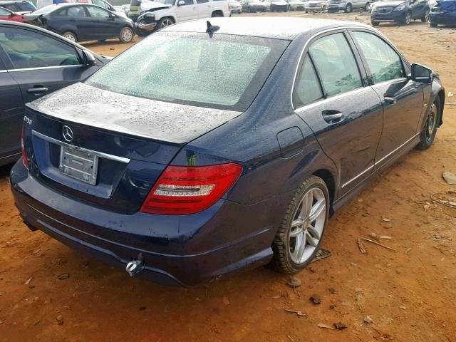 WDDGF4HB7CR193750 - 2012 MERCEDES-BENZ C 250 BLUE photo 4