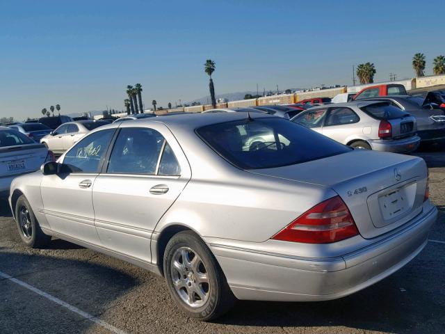 WDBNG70J62A232245 - 2002 MERCEDES-BENZ S 430 SILVER photo 3