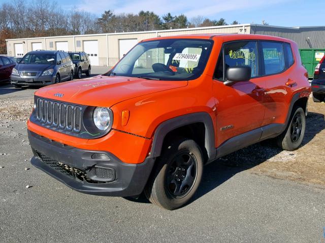 ZACCJBAT3GPE09385 - 2016 JEEP RENEGADE S ნარინჯისფერი ფოტო 2