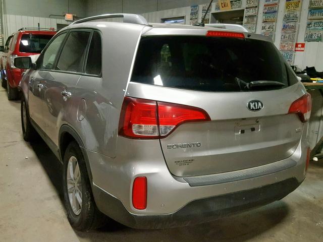 5XYKTCA68EG479144 - 2014 KIA SORENTO LX SILVER photo 3