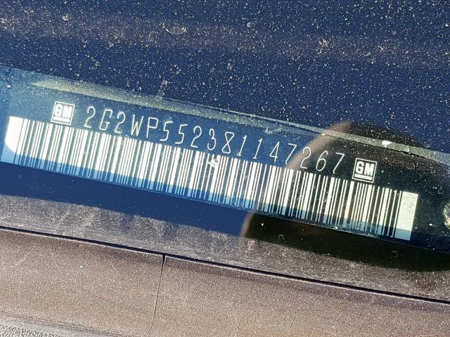 2G2WP552381147267 - 2008 PONTIAC GRAND PRIX SILVER photo 10