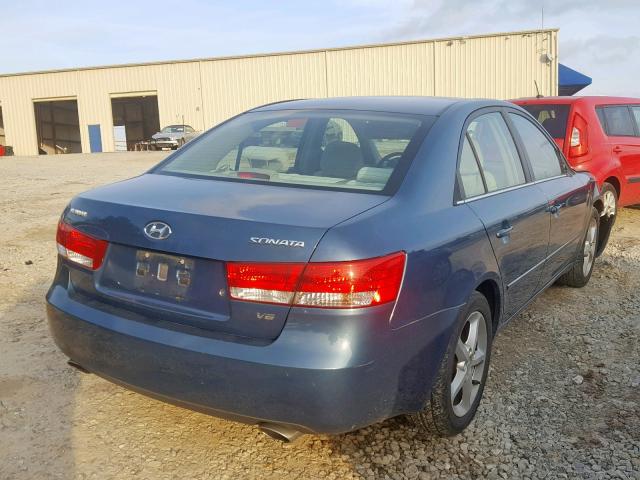 5NPEU46F66H033576 - 2006 HYUNDAI SONATA GLS BLUE photo 4