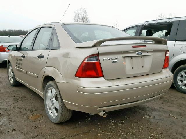 1FAHP34N07W338095 - 2007 FORD FOCUS ZX4 TAN photo 3