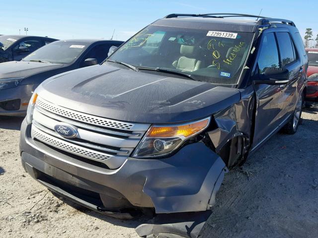 1FM5K7D89EGA22193 - 2014 FORD EXPLORER X GRAY photo 2