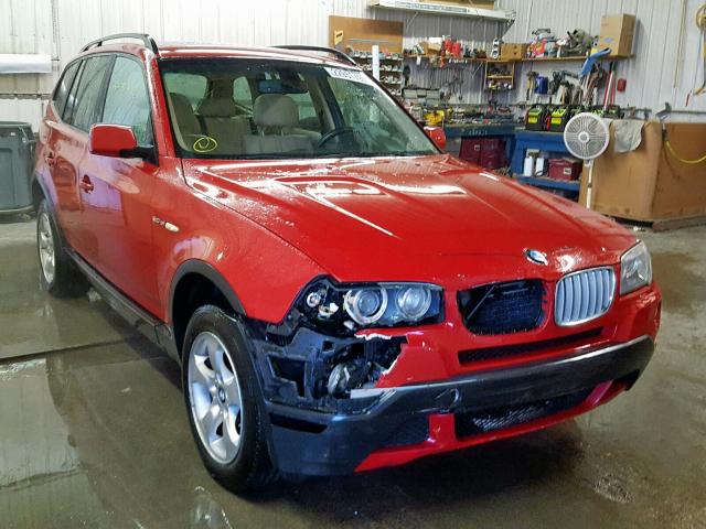 WBXPC93458WJ19053 - 2008 BMW X3 3.0SI RED photo 1