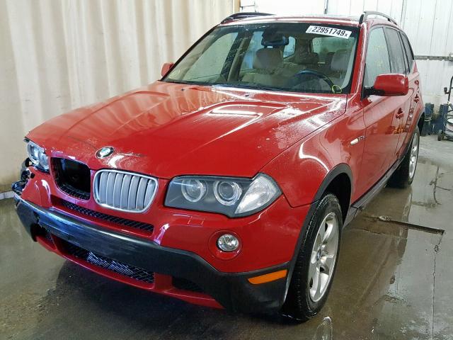 WBXPC93458WJ19053 - 2008 BMW X3 3.0SI RED photo 2