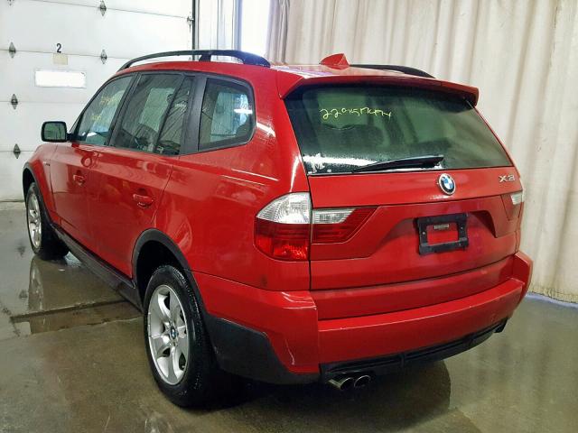 WBXPC93458WJ19053 - 2008 BMW X3 3.0SI RED photo 3