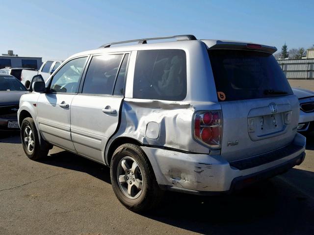 5FNYF18398B040483 - 2008 HONDA PILOT SE SILVER photo 3