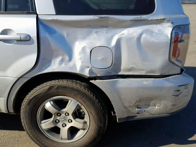 5FNYF18398B040483 - 2008 HONDA PILOT SE SILVER photo 9